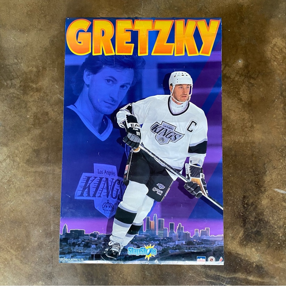 VTG 1994 Wayne Gretzky LA Kings Hockey Slapshots Poster